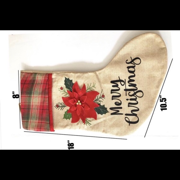 🎄3 Pieces 3D Merry Christmas Flowers 18” Stocking - Picture 10 of 15
